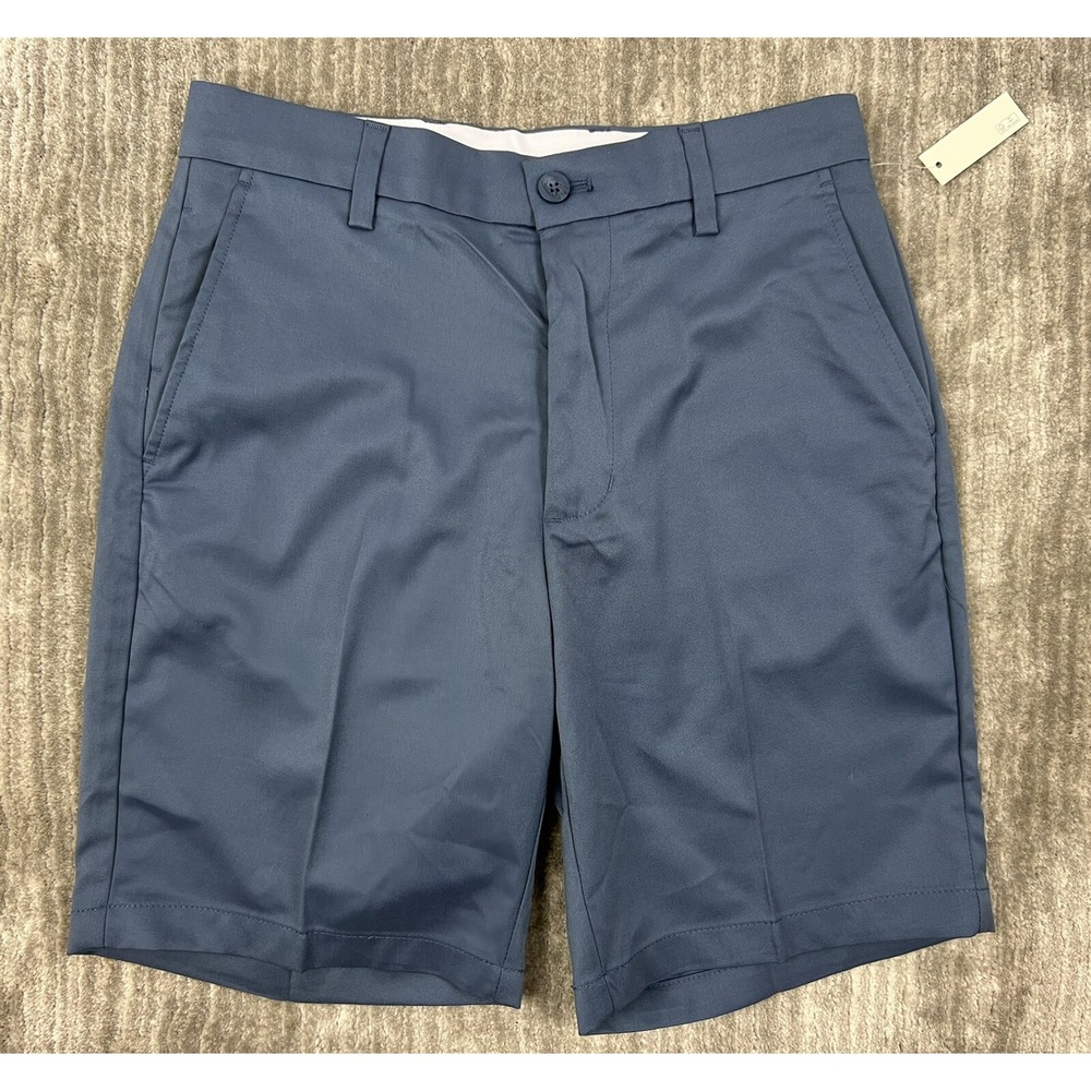 Amazon Essentials Chino Shorts Mens 30 Blue Flat Front Classic 8.5" Inseam